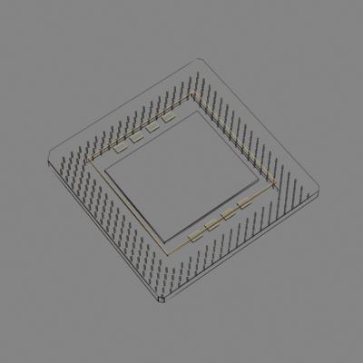 3d model central cpu pins 4 - CPU Chip(4 side polygon pin type) by GFreedom